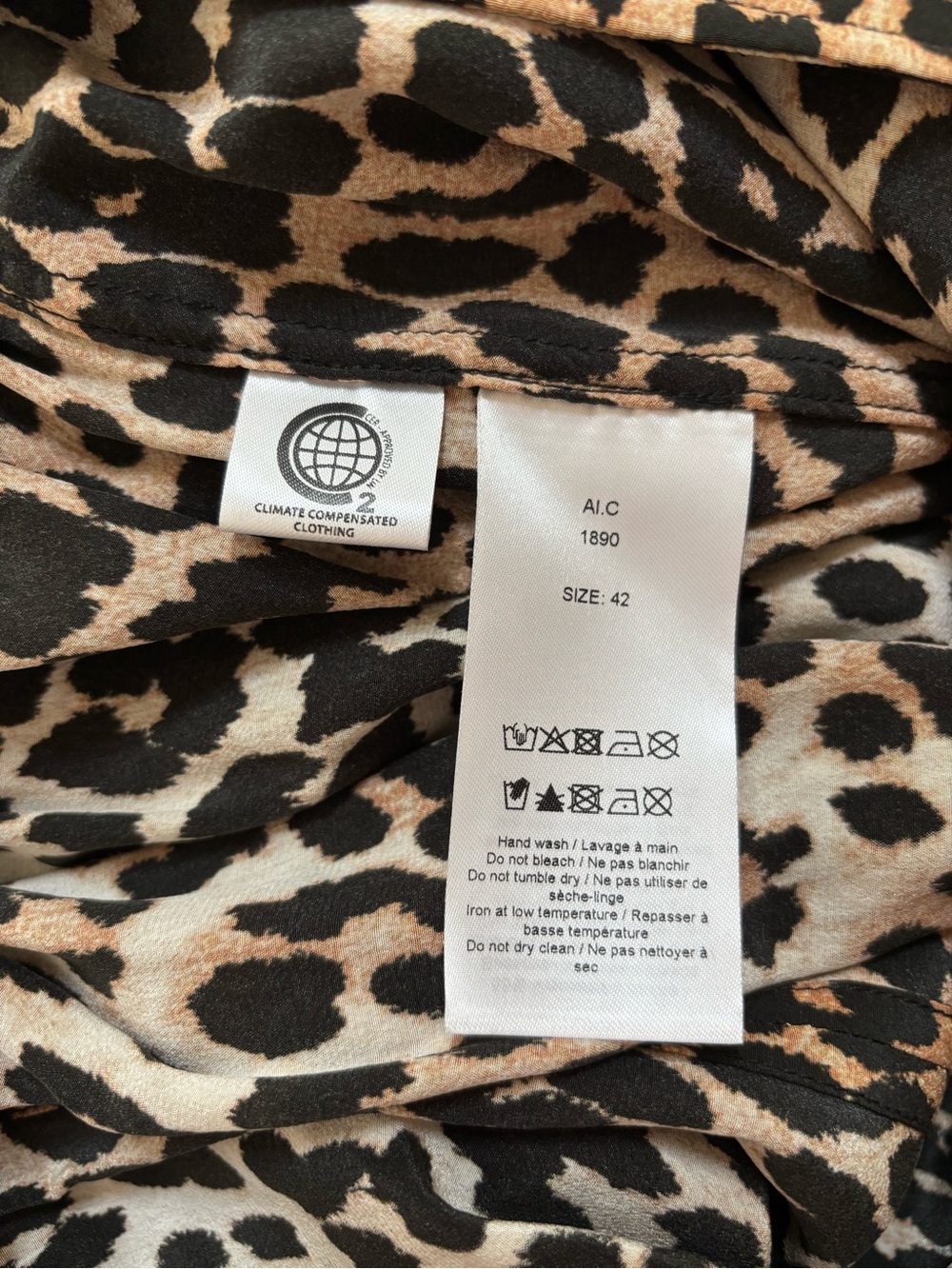 Ganni Silk Leopard Print Cutout Midi Skirt, Size 42/US 10 - Picture 5 of 8